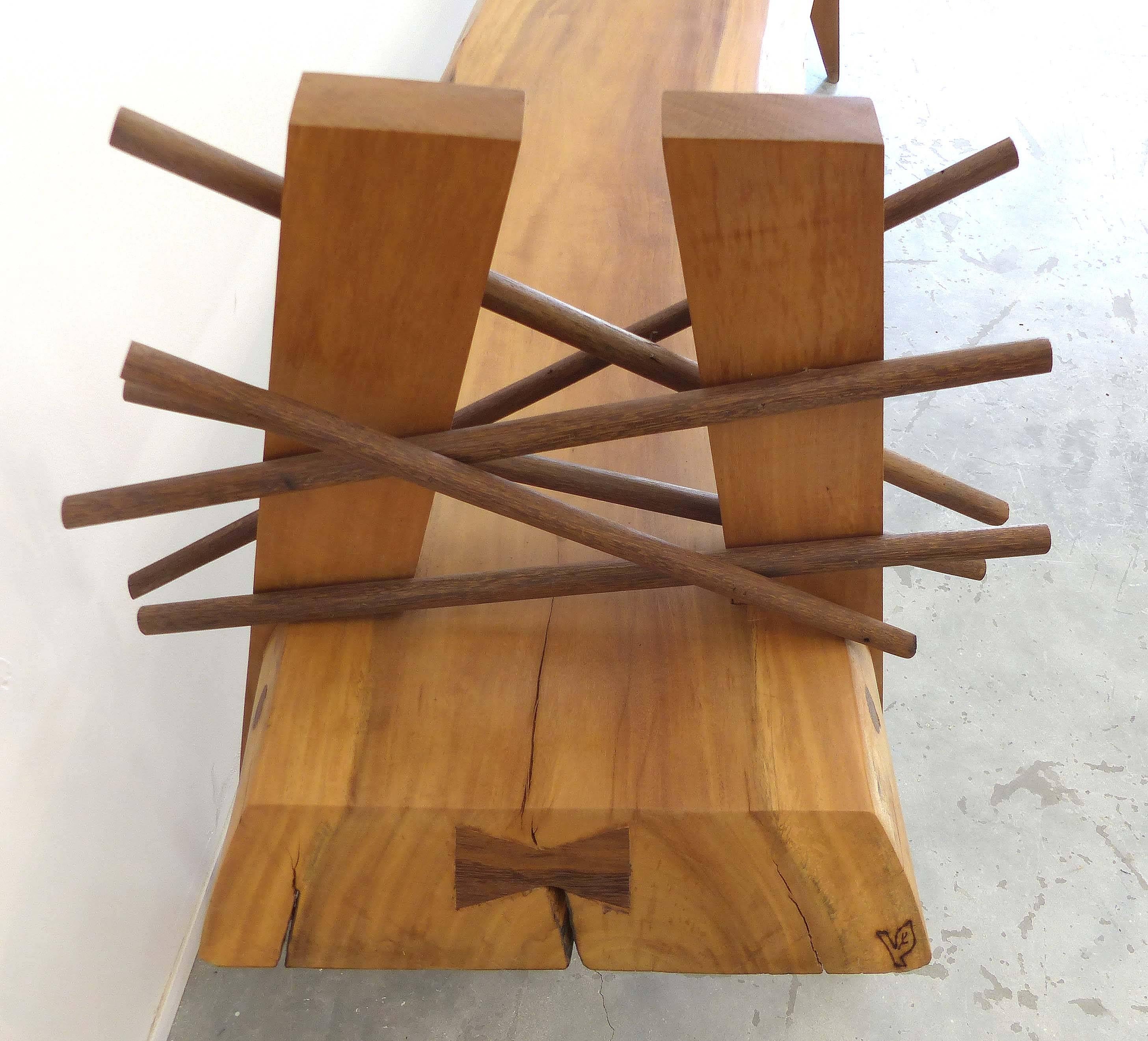 Brazilian Garapa Xingu Tribe Bench by Contemporary Artist Valeria Totti 2