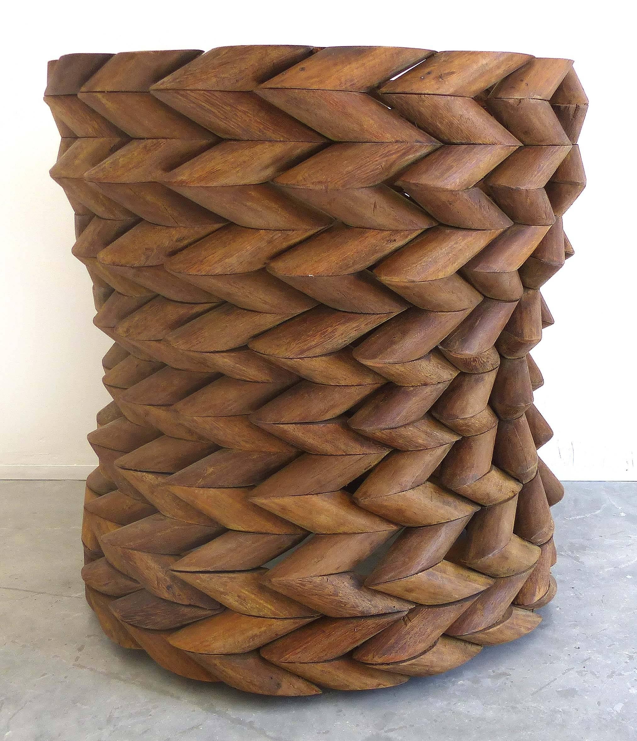 Organic Modern Sculptural Brazilian Reclaimed Ipe Wood Table Base by Valeria Totti
