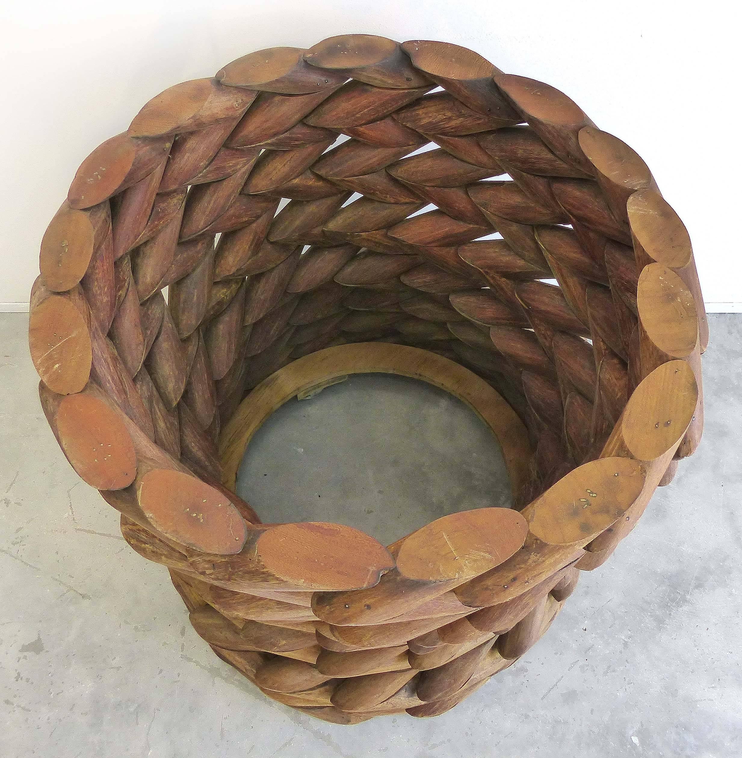 Sculptural Brazilian Reclaimed Ipe Wood Table Base by Valeria Totti In Excellent Condition In Miami, FL