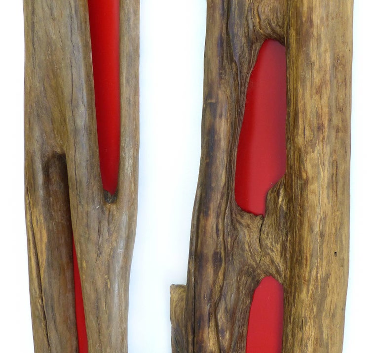Pair of Reclaimed Wood Log Sculptures by Valeria Totti For Sale at 1stDibs
