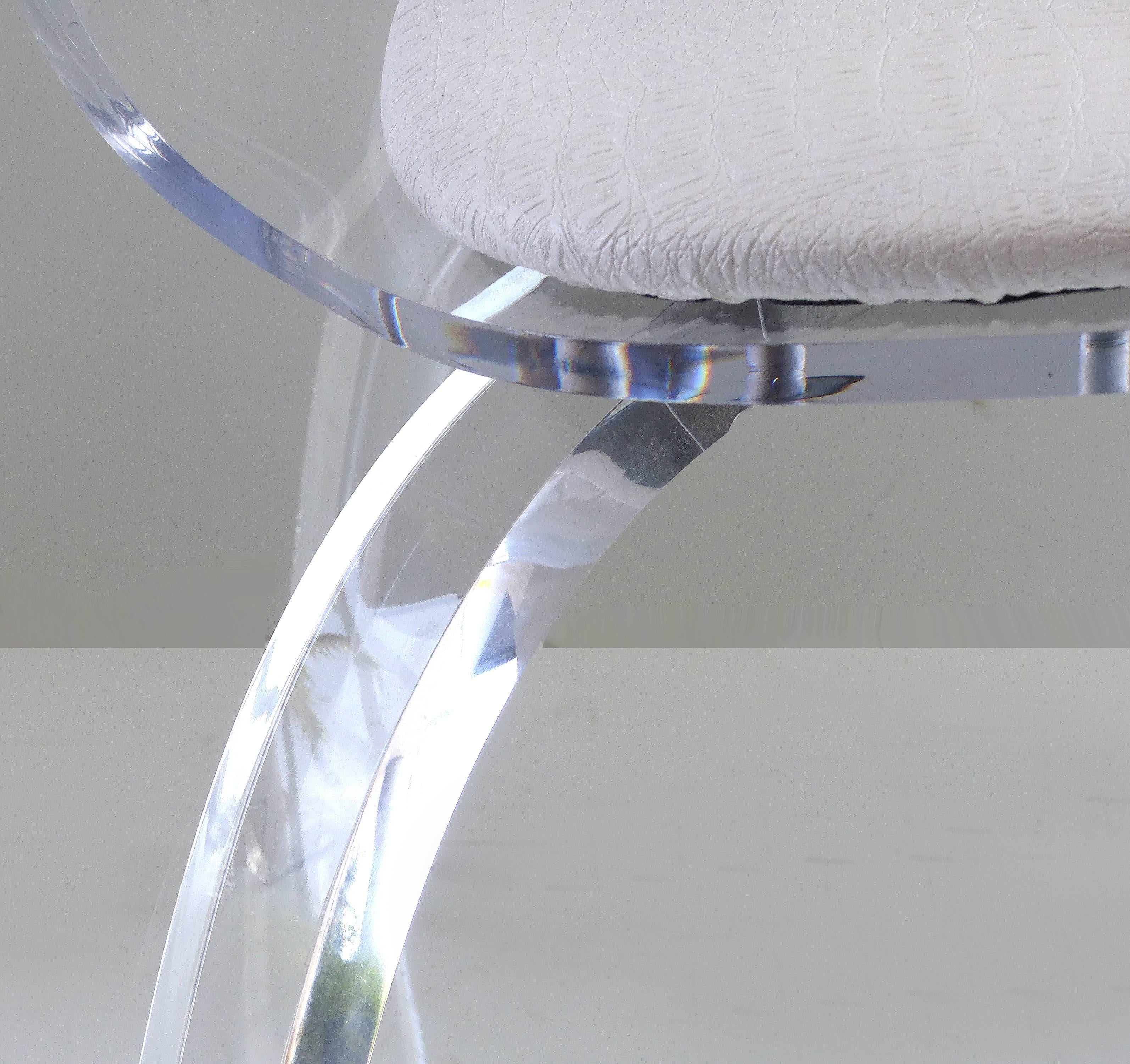 Custom-Made Lucite Pretzel Chair Inspired by the Norman Cherner Classic In Excellent Condition In Miami, FL