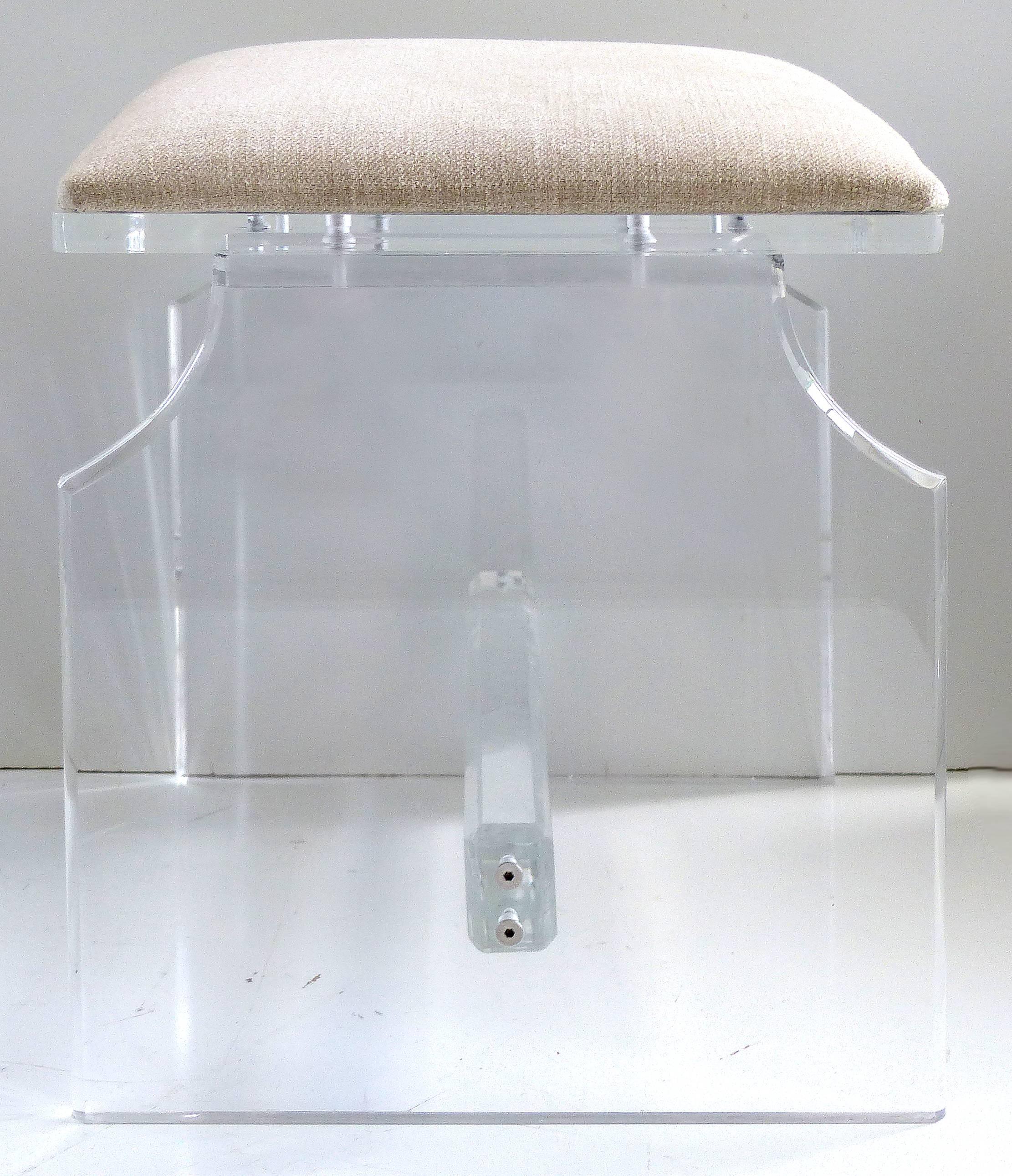 American Custom-Made Lucite Piano Bench or Stool