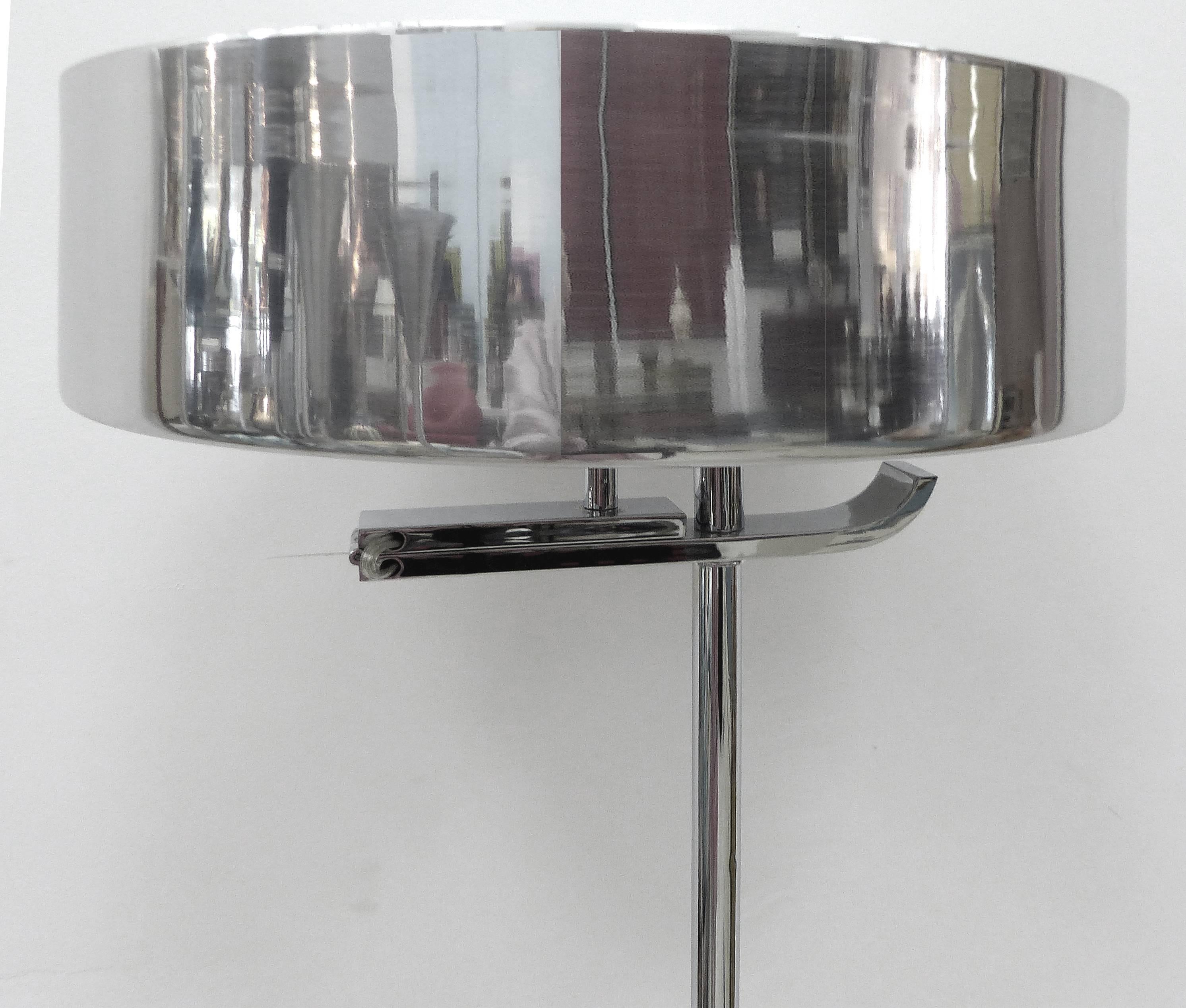 Plated Kurt Versen Art Deco Lightolier Flip Top Floor Lamp, American