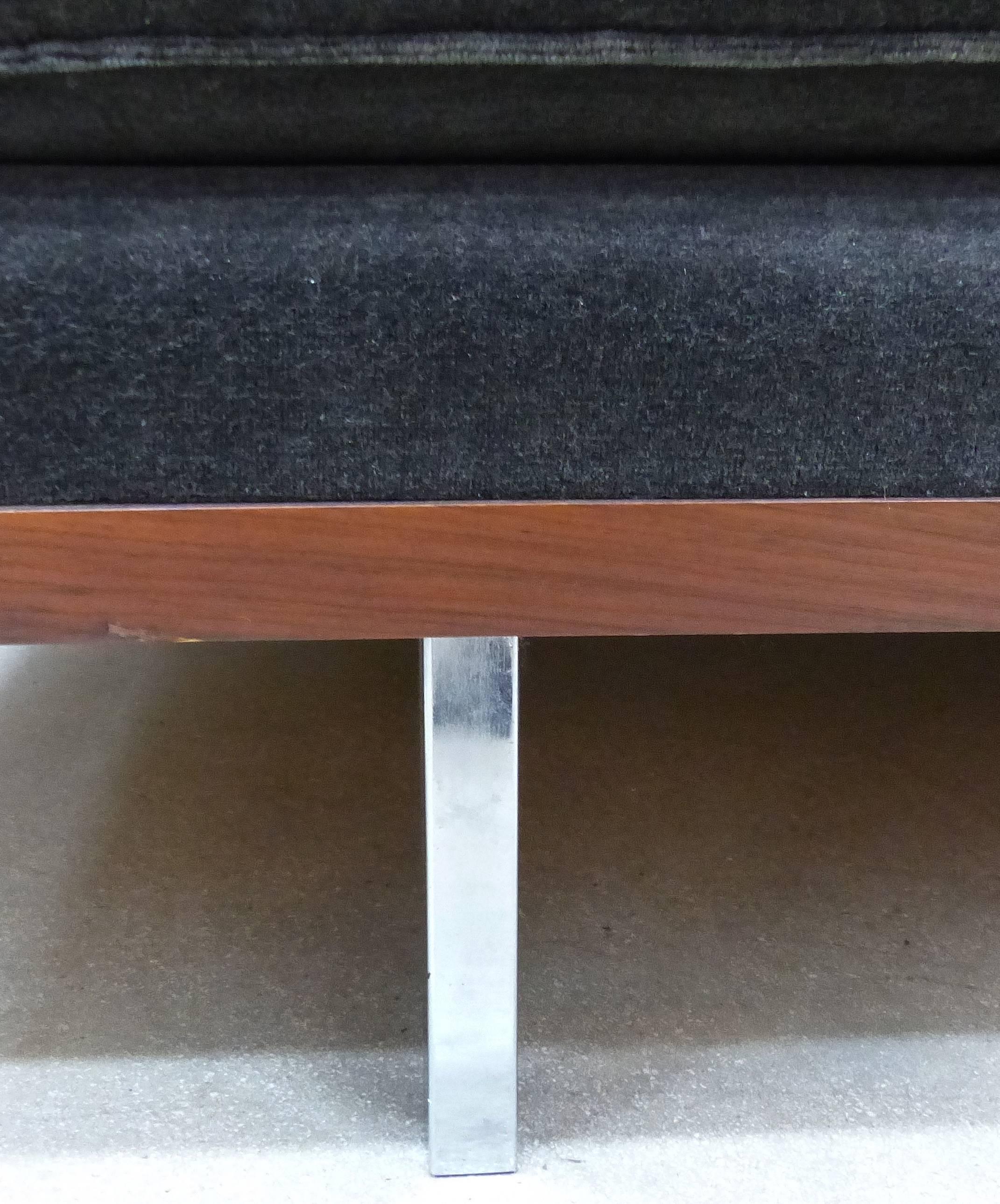 20th Century Milo Baughman Attributed Mid-Century Modern Wood Tuxedo Sofa 