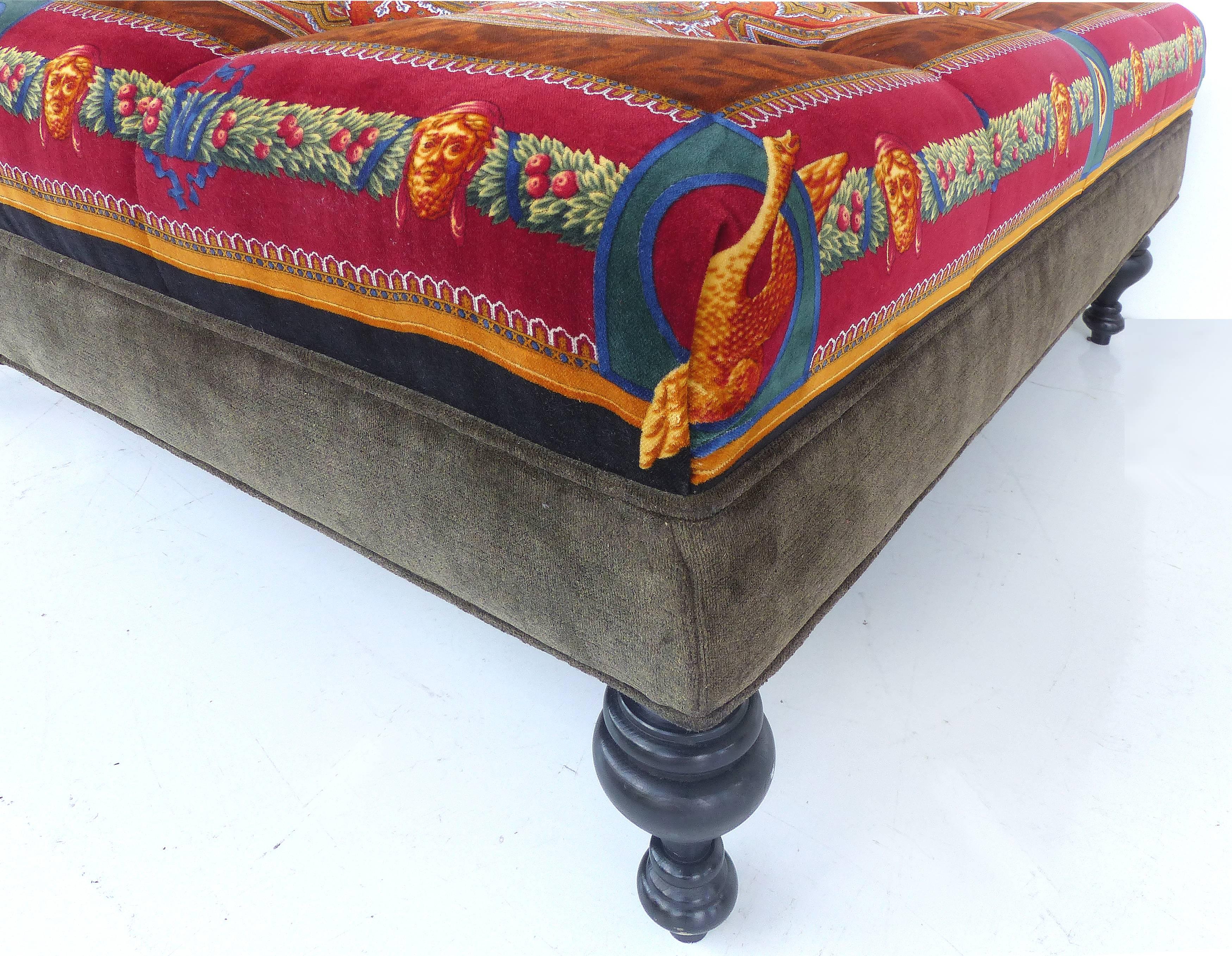 Rare Atelier Versace Tufted Upholstered Square Bench Ottoman Coffee Table 1
