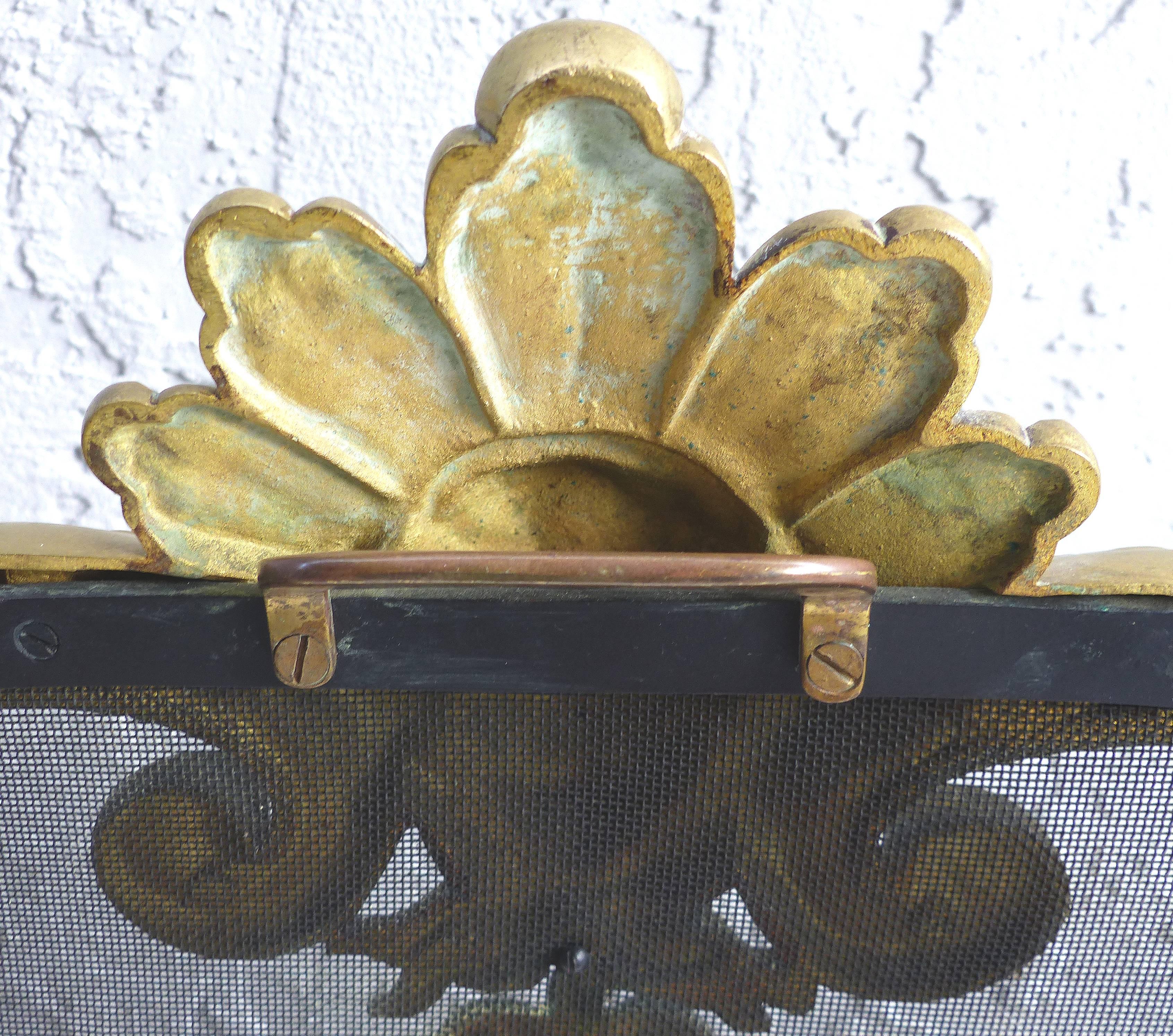 1920s French Art Deco Figural Brass Firescreen 6