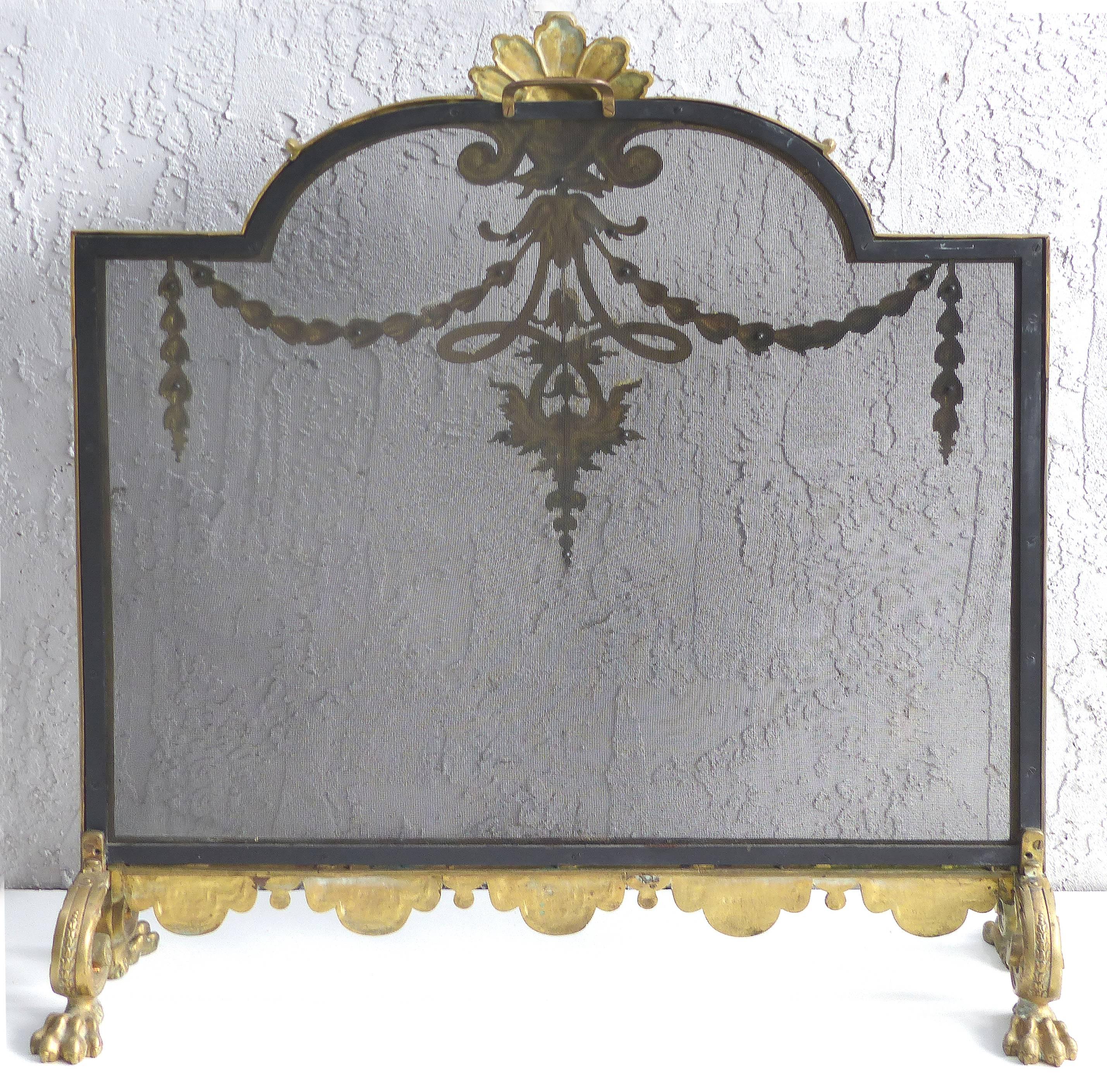 1920s French Art Deco Figural Brass Firescreen 5