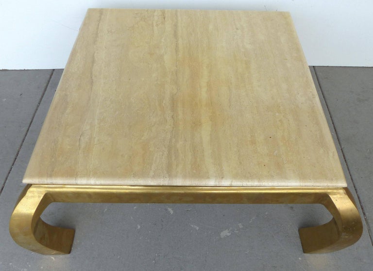 Mid Century Modern Karl Springer Style Br And Travertine Coffee Offered For Is A Mid Century Modern Br And Travertine Coffee Table Created