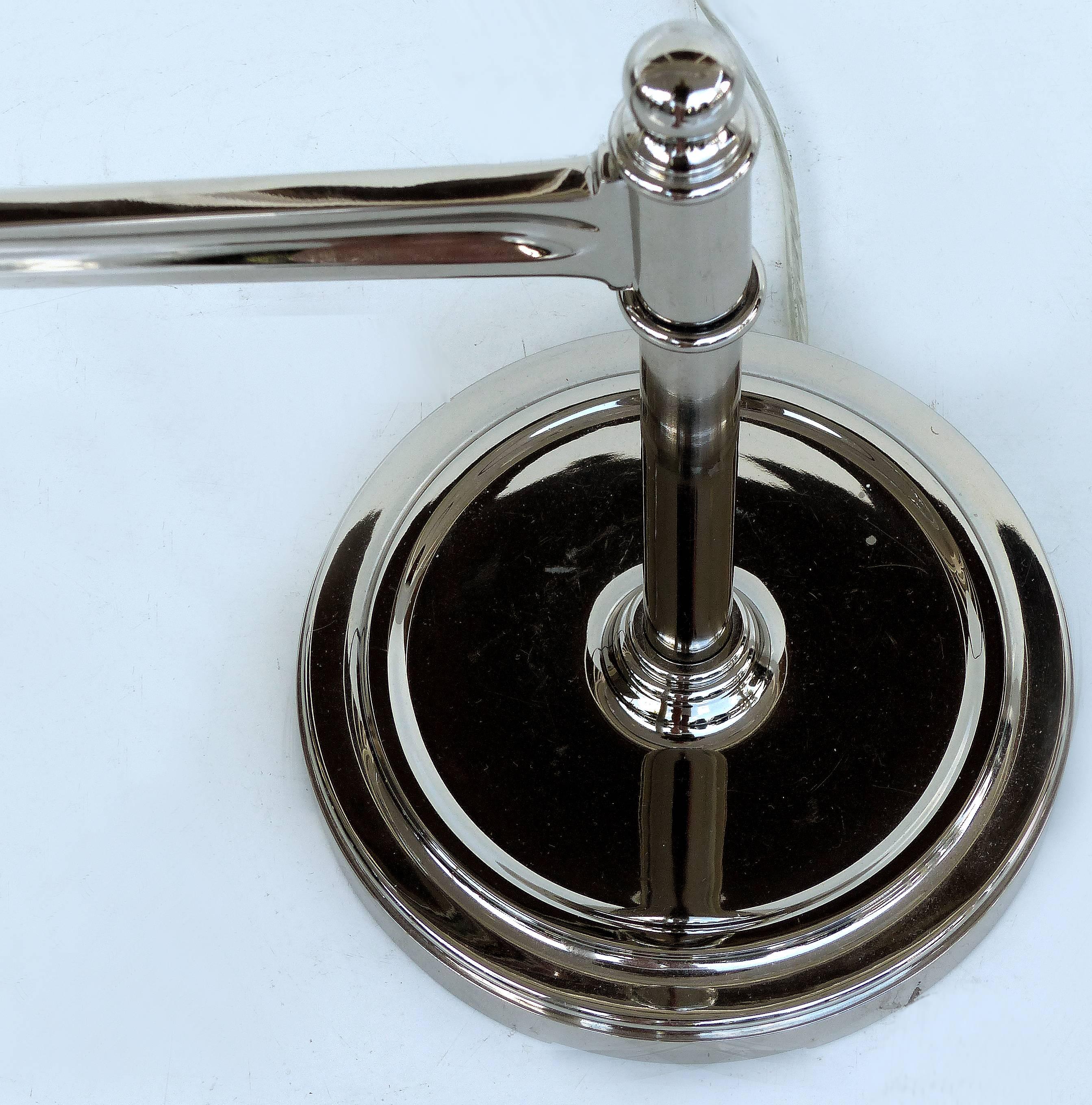 20th Century Fine Quality Adjustable Chrome Task Lamp with Pivoting Arm