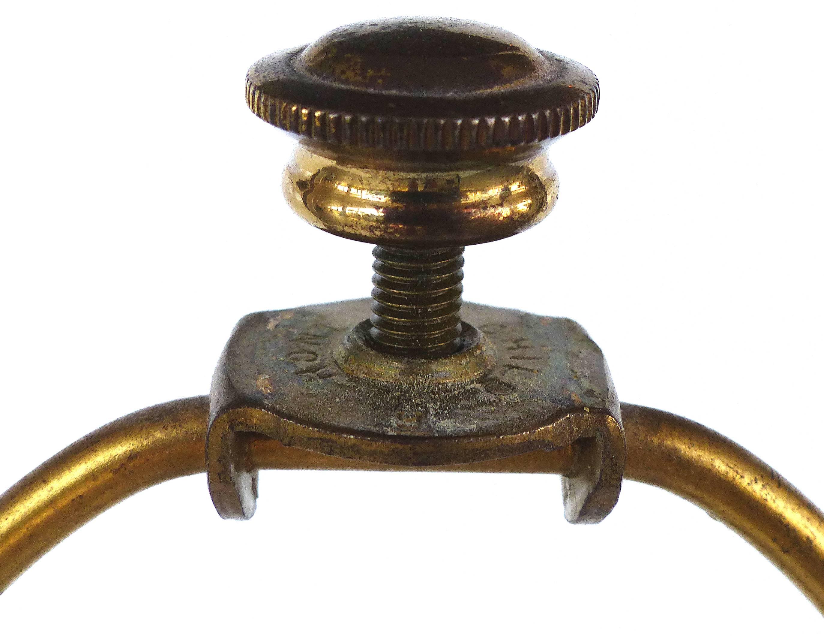 Pair of Stiffel Brass Table Lamps with Original Stiffel Shades 1