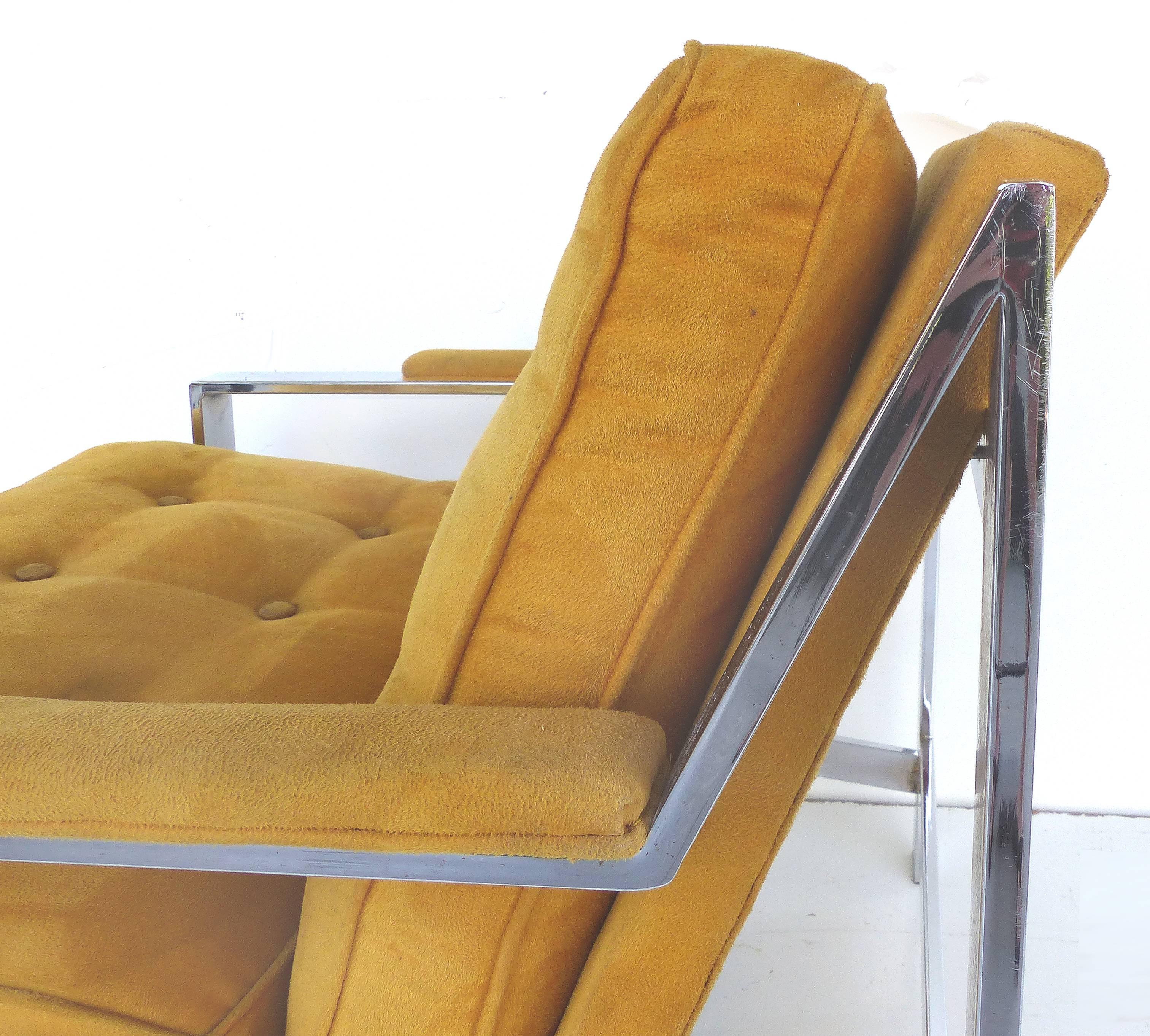 20th Century Pair of Mid-Century Modern Chrome Chairs By Cy Mann