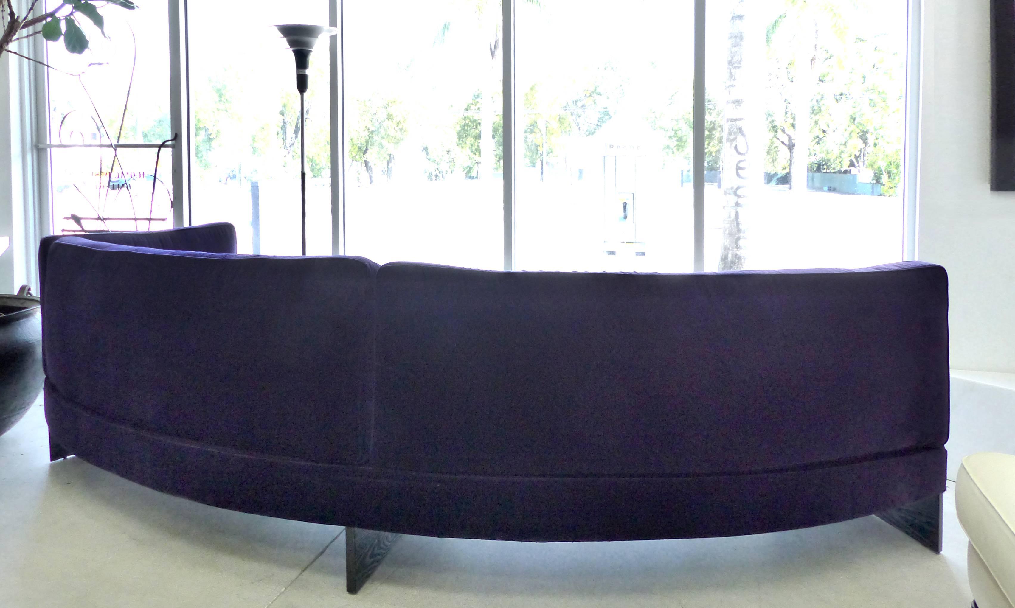 Monumental Custom Curved Sofa in Velvet 1