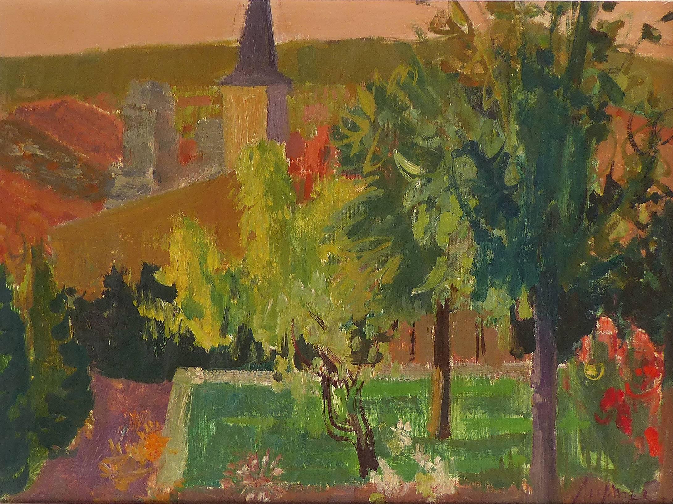 Jean Claude Aujame 1959 French Countryside Landscape Oil Painting 

Offered for sale is a landscape painting by the French artist Jean Claude Aujame created in 1959. The artist used a palette of clean and bright color with the subtle brushwork of