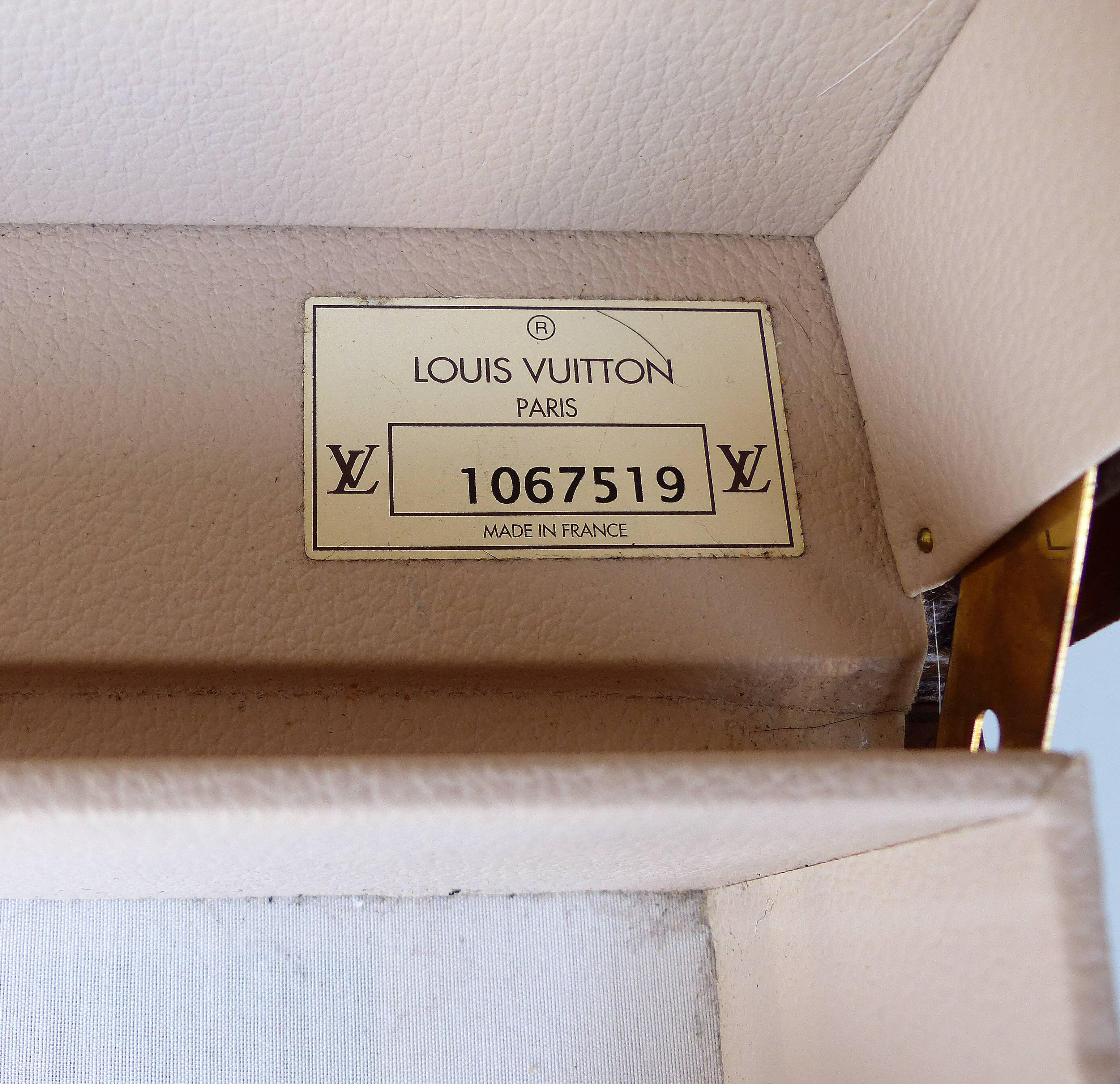 Contemporary Louis Vuitton Alzer 80 Leather and Brass Suitcase with Original Protective Cover