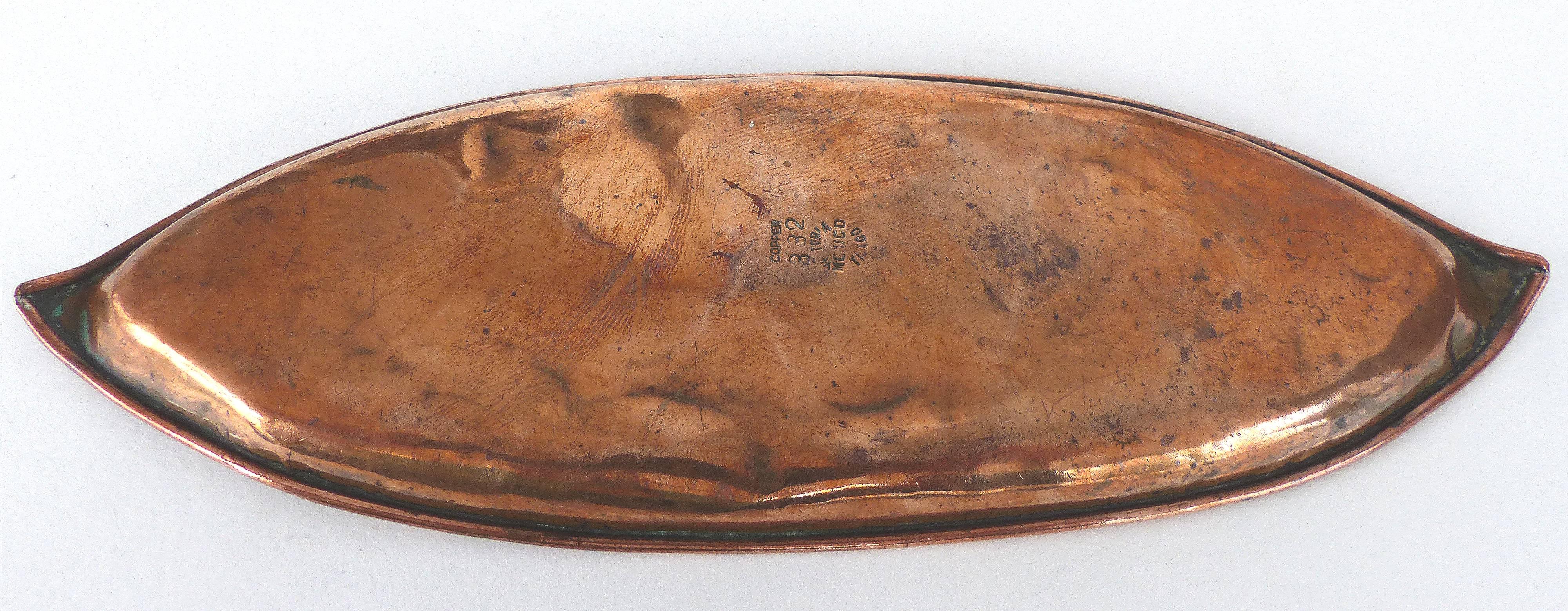 Mid-Century Modern Copper and Applied Silver Tray by Victoria of Taxco, Mexico 1