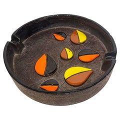 Mid-20th-century Italian Modern Bitossi Ceramic Ashtray, Marked, 2 Available