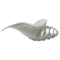 1950s Licio Zanetti Murano Glass Conch Shell Sculpture, Signed