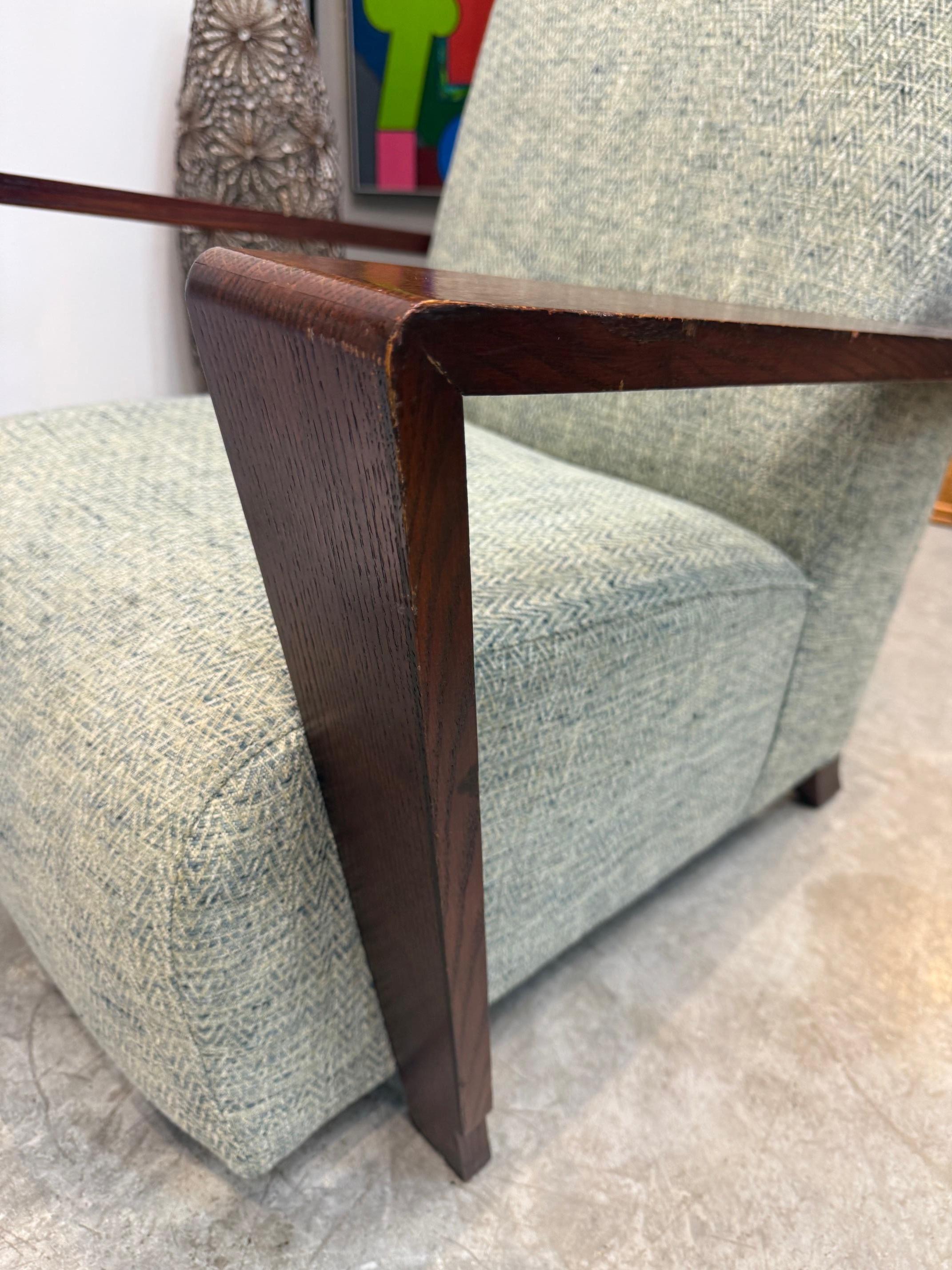 Vintage Art Deco Style Low Profile Lounge Chairs, Paar im Angebot 5