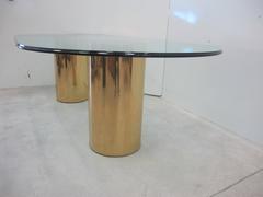 Gilt Brass Pedestal Table in the Manner of Mastercraft
