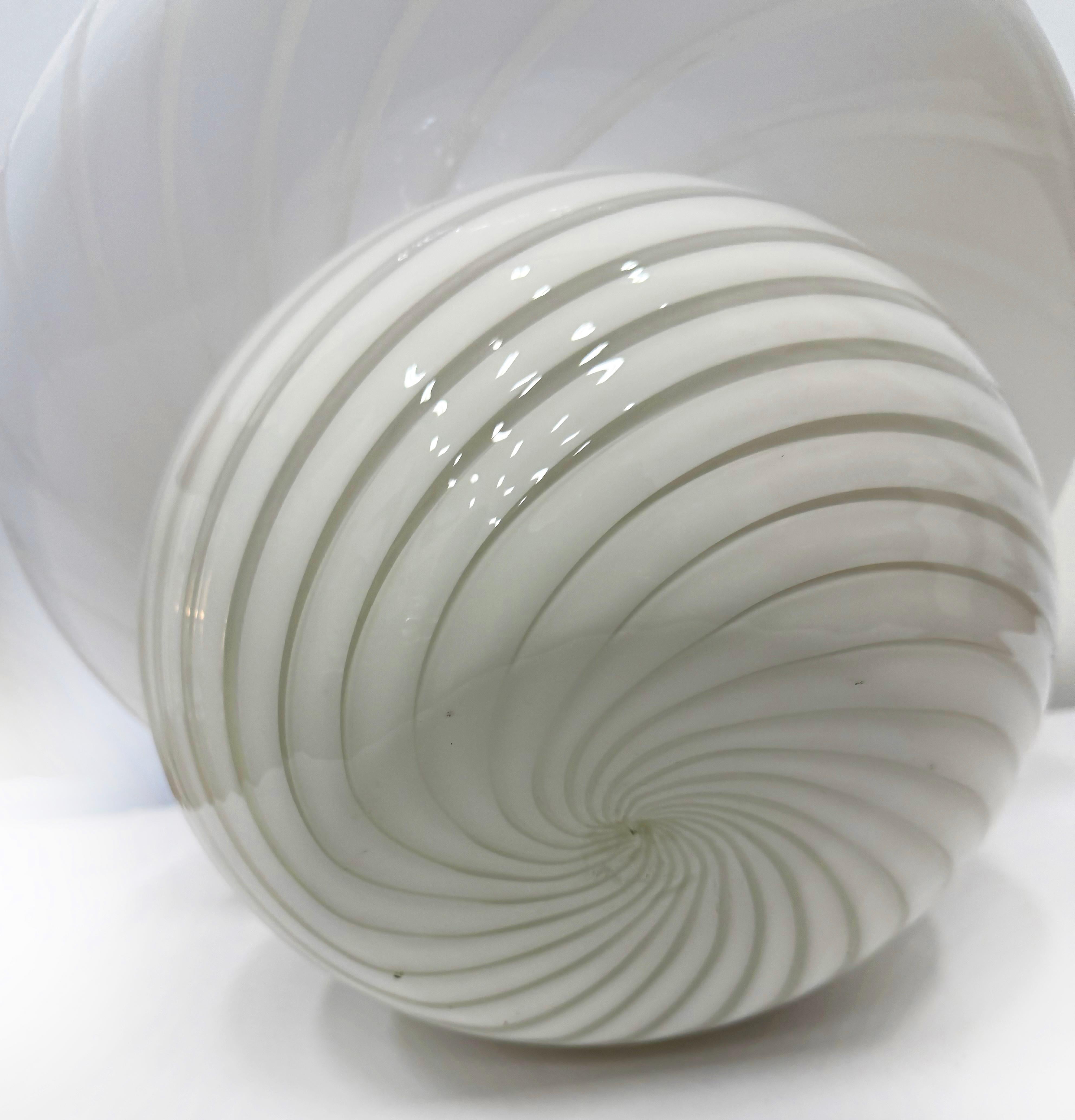 20th Century Mid-century Vitri Swirled Blown Murano Glass Table Lamp For Sale