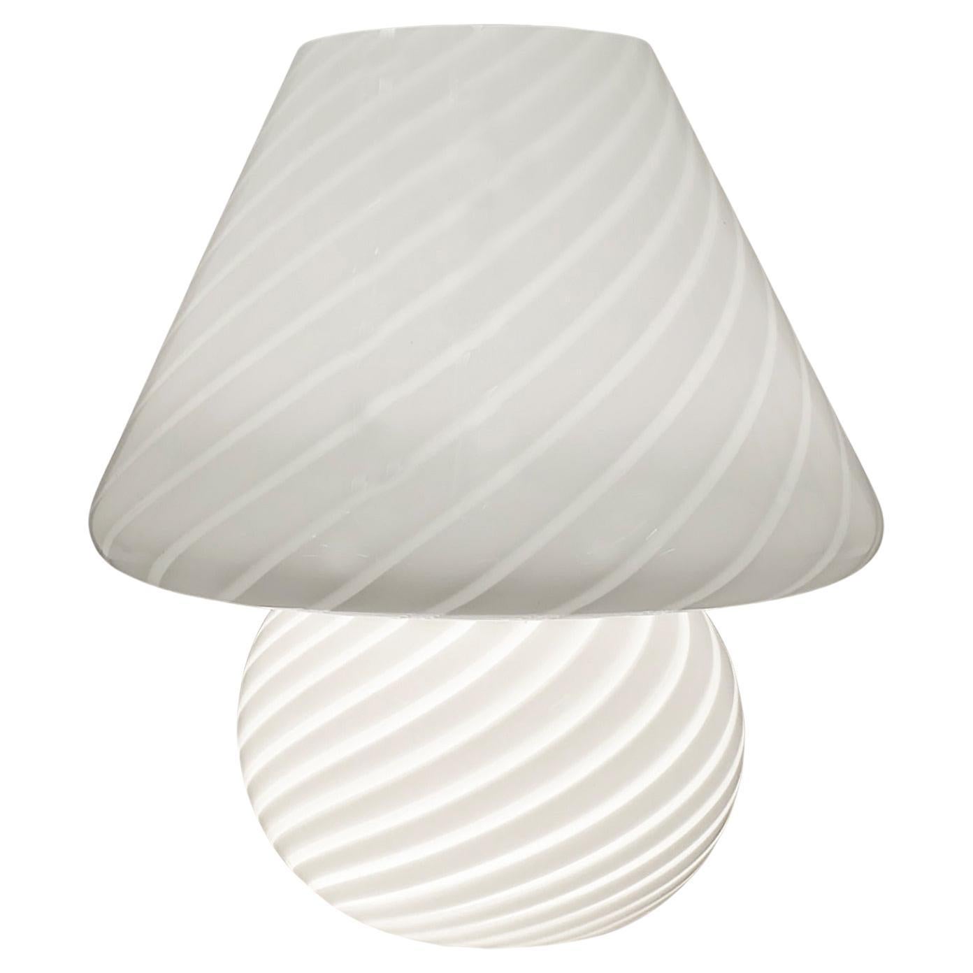 Mid-century Vitri Swirled Blown Murano Glass Table Lamp