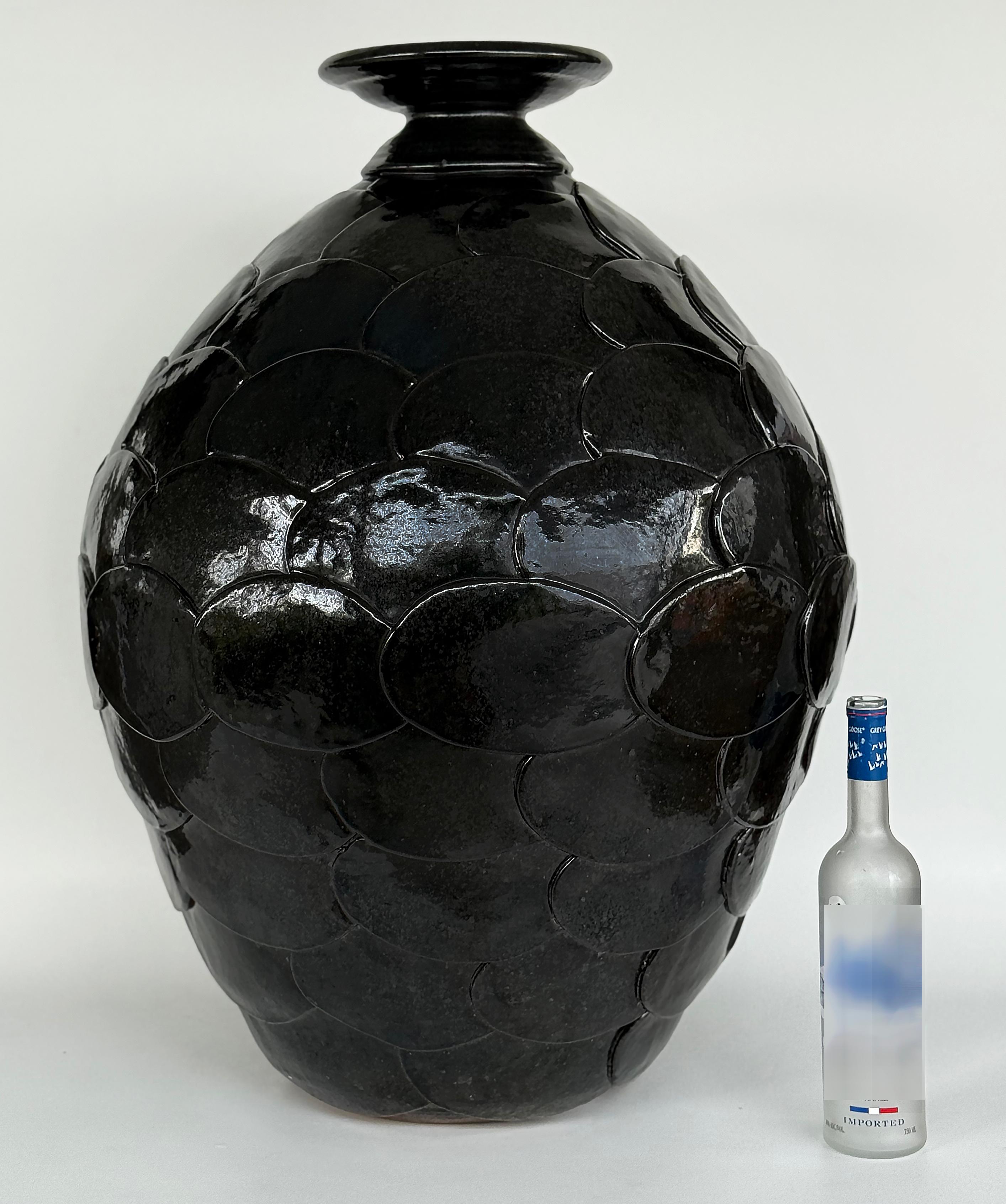 Monumental Studio Pottery Terracotta Urn Vase Signed Hammer In Good Condition For Sale In Miami, FL