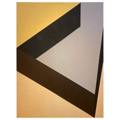 1960s Large Mid-century Modern Abstract Hard Edge Painting