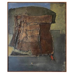 Harry Irving Gates Peinture sculptée abstraite en techniques mixtes, 1962 "Red Furnace" (Fourneau rouge)