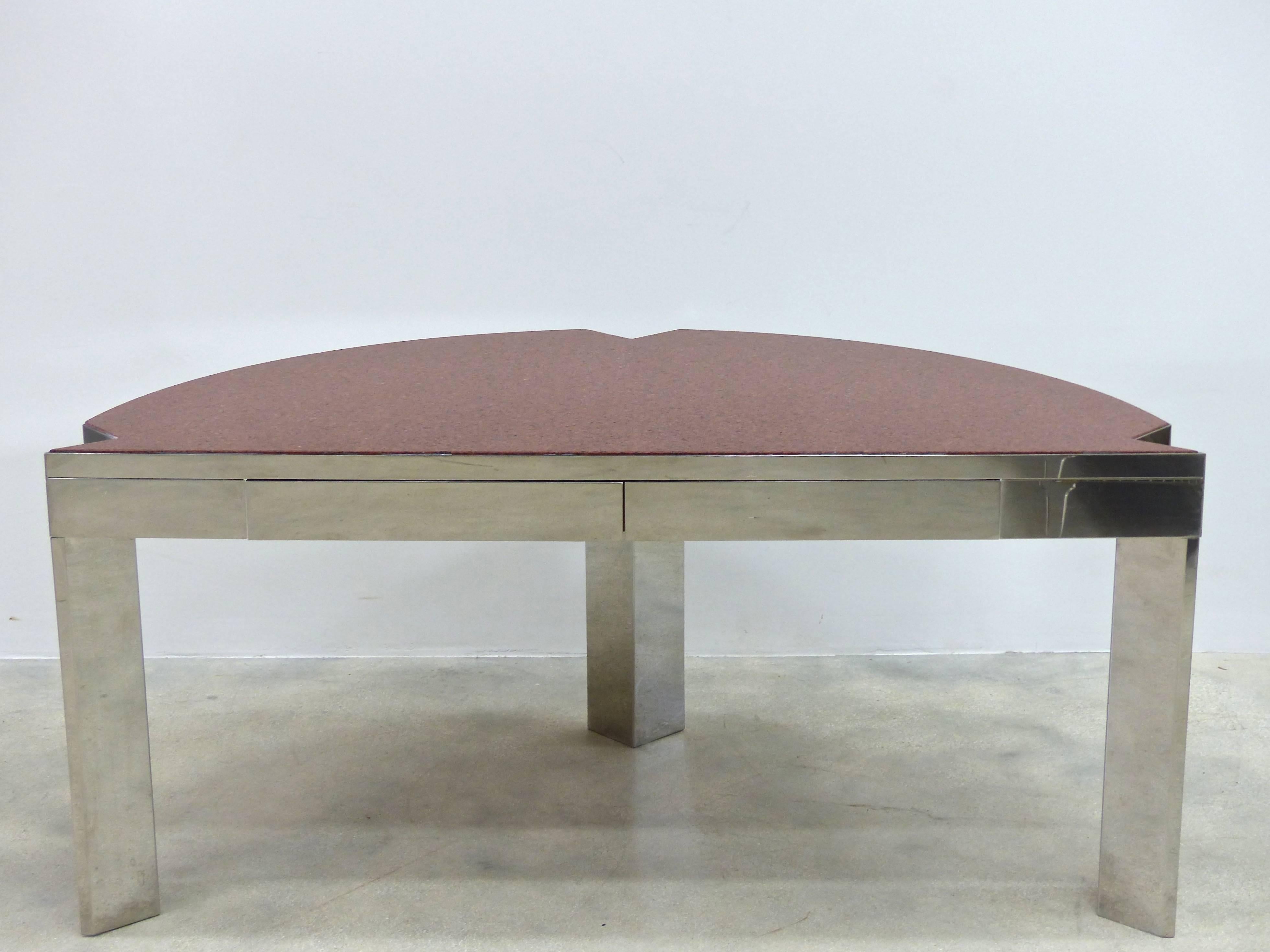 American Mid-Century Modern Demilune Desk by Leon Rosen for Pace Collection