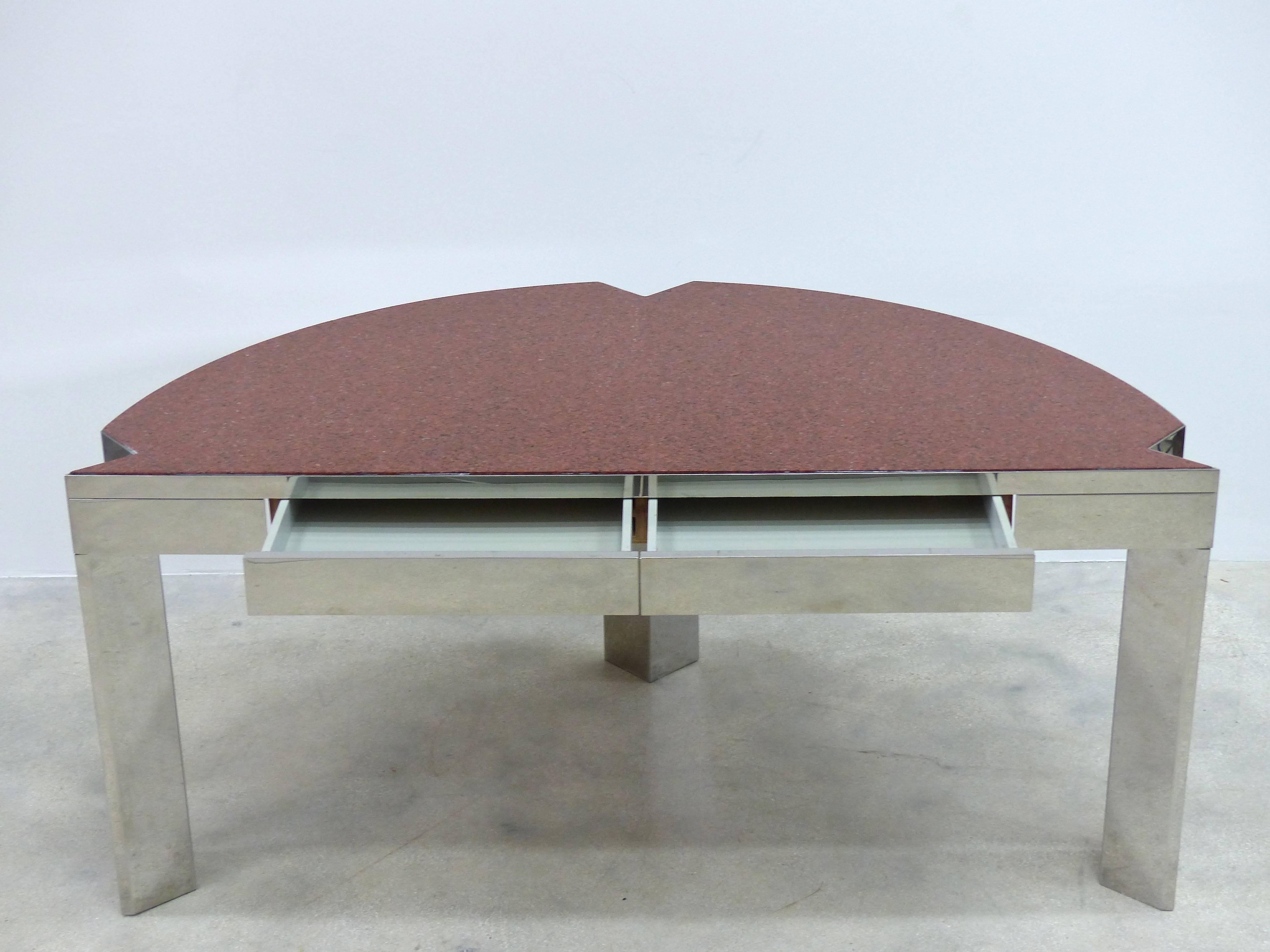 Mid-Century Modern Demilune Desk by Leon Rosen for Pace Collection In Good Condition In Miami, FL
