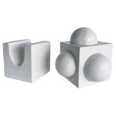 Kaiser Suidan Ceramic Table Top 2-Piece Abstract Sculpture, signée et numérotée