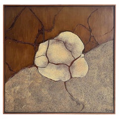 Mid-century Modern Abstract Textured Wood Wall Sculpture Assemblage