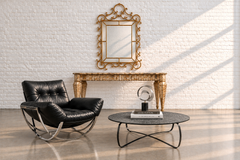 Space Age Lennart Bender Chrome and Leather Lounge Chair, "Apollo"
