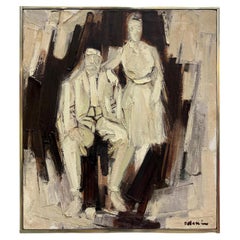 John Emanuel Peinture de portrait à l'empâtement du milieu du siècle dernier