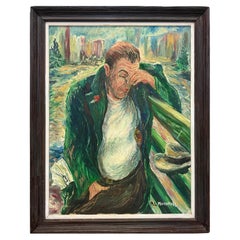 Vintage 1940s Expressionist Impasto Oil Painting Signed R.L. Marshall