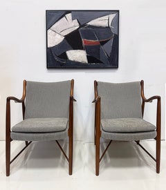 Danish Modern Model 45 Lounge Chair, Finn Juhl Manner, Pair