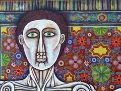 Mid-Century Modern Rex Clawson Adam & Eve Oil Painting