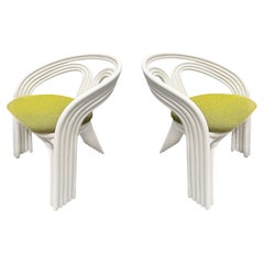 1980s 5-Strand Rattan Chairs, Axel Enthoven Manner, 2 Pairs Availble