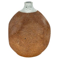 Robert Maxwell Mid-century Sunburst Stoneware Bud Vase, 1960s