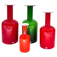 Vases Otto Brauer Kastrup-Holmegaard, lot de 4, style moderne danois, 1962