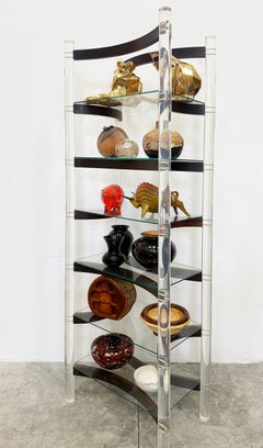 Vintage Lucite, Rosewood Etagere, Charles Hollis Jones Style