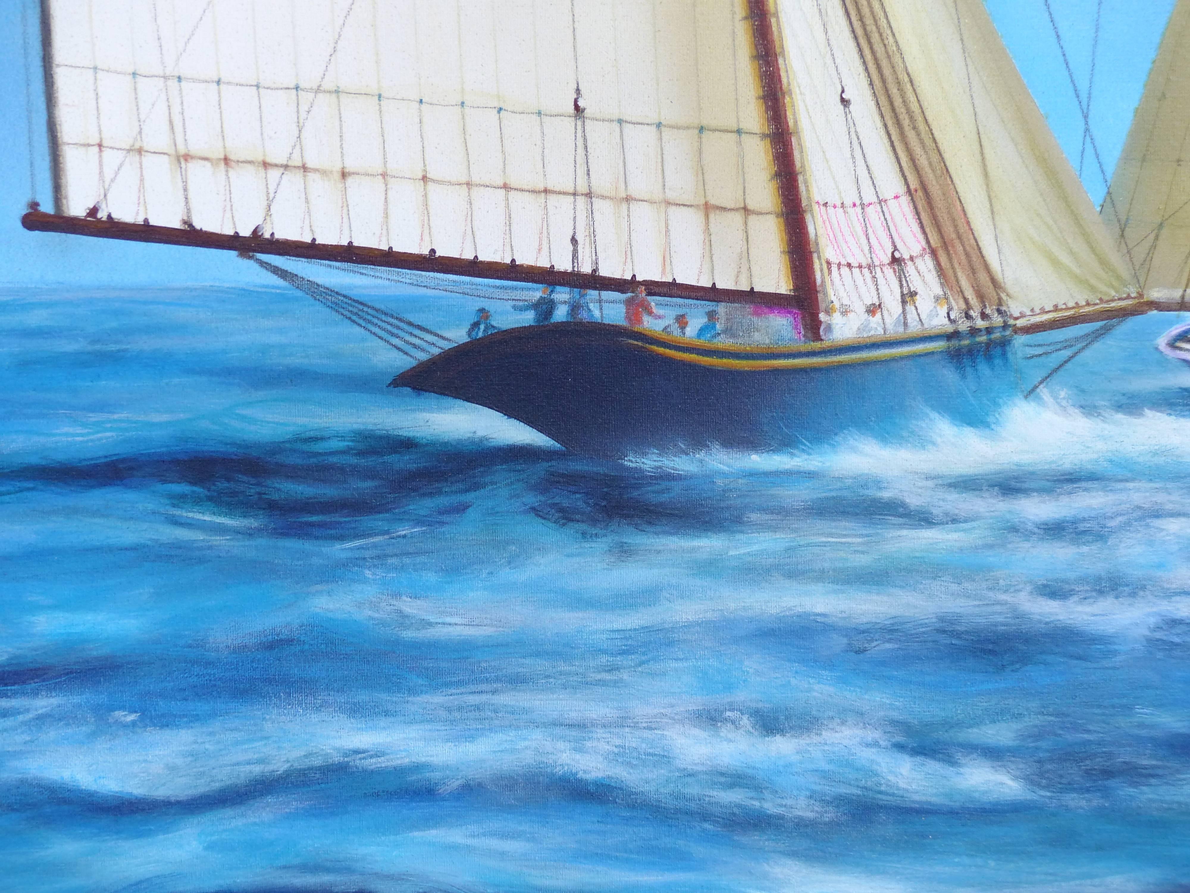 American Argentine Artist Gabriel Duarte Nautical Painting 