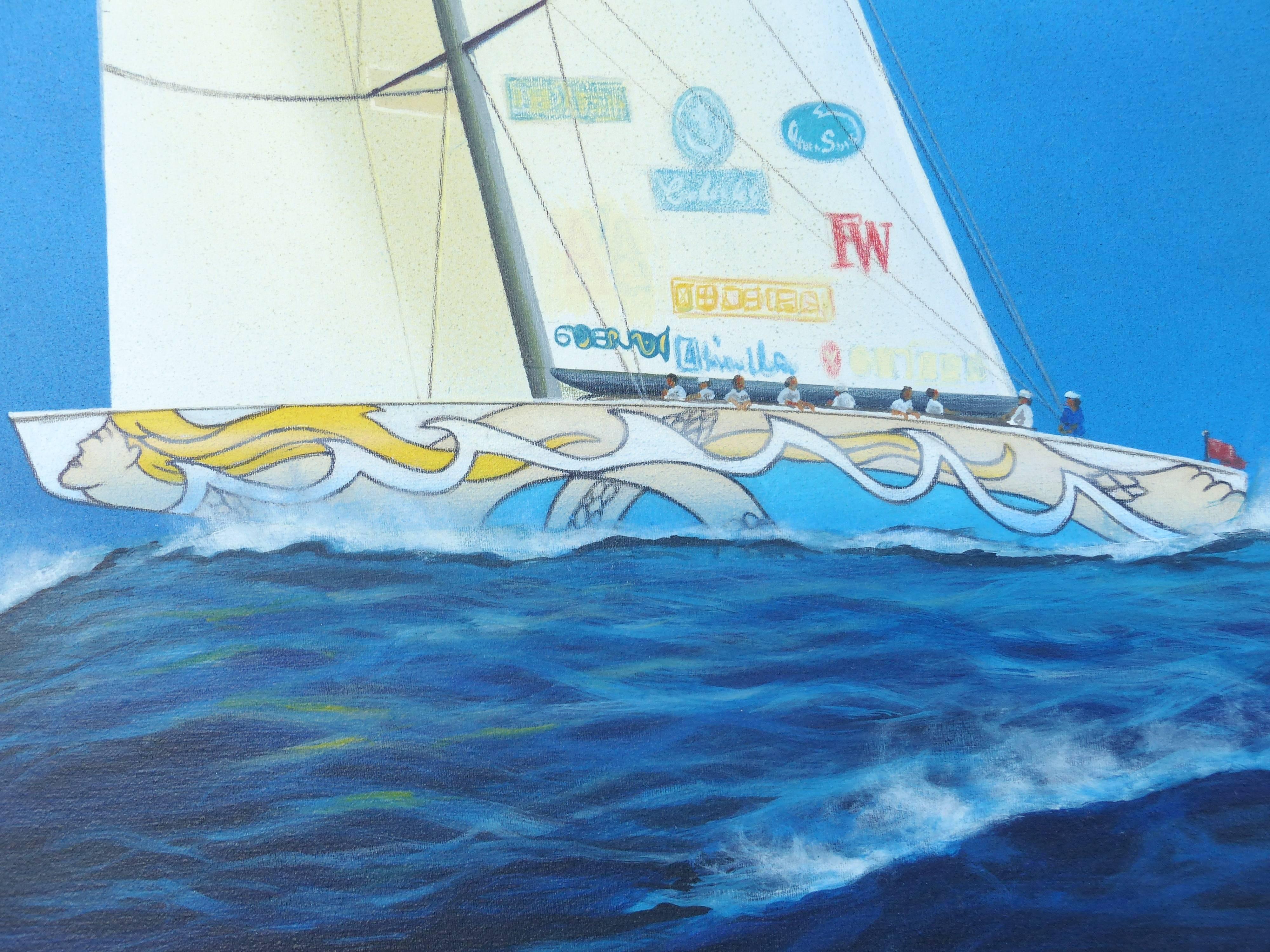 Gabriel Duarte Argentine Artist Nautical Painting  In Excellent Condition In Miami, FL