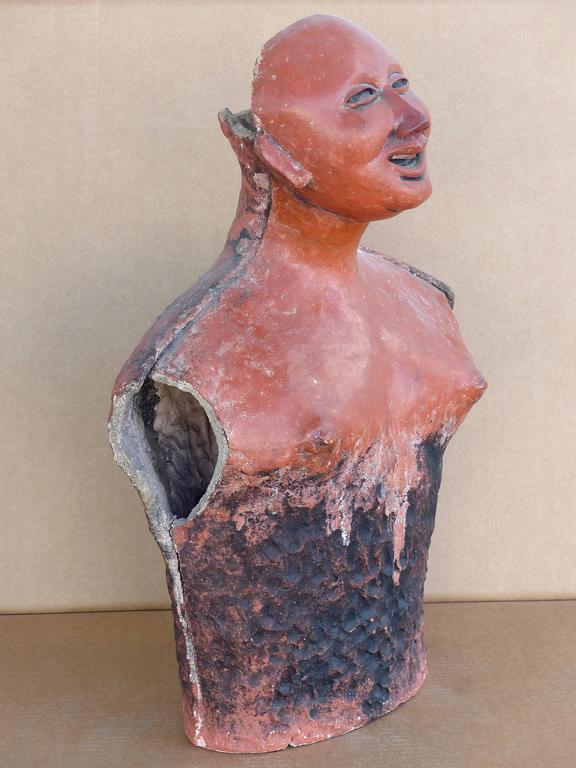 Jorge Marin 20th Century Terracotta Sculpture, Colombian Influenced

A terracotta sculpture by well listed Mexican artist Jorge Marin (b. 1963). Made from clay from Zacatecas, this early example of the artist's work depicts a torso with