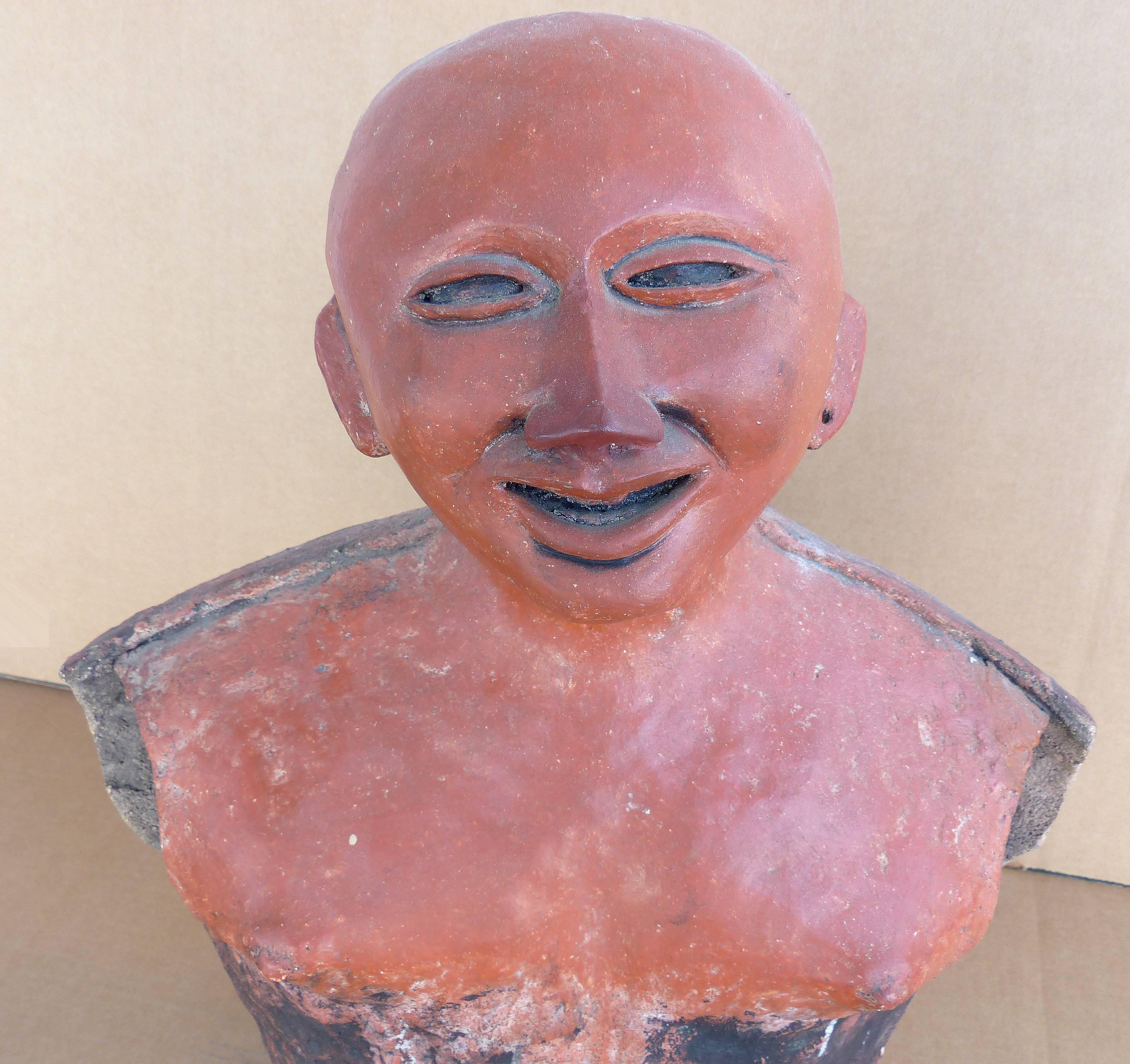 Mexican Jorge Marin 20th Century Terracotta Sculpture, Mayan Influenced For Sale