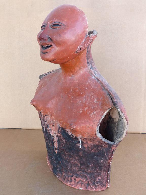 Fired Jorge Marin 20th Century Terracotta Sculpture, Colombian Influenced For Sale