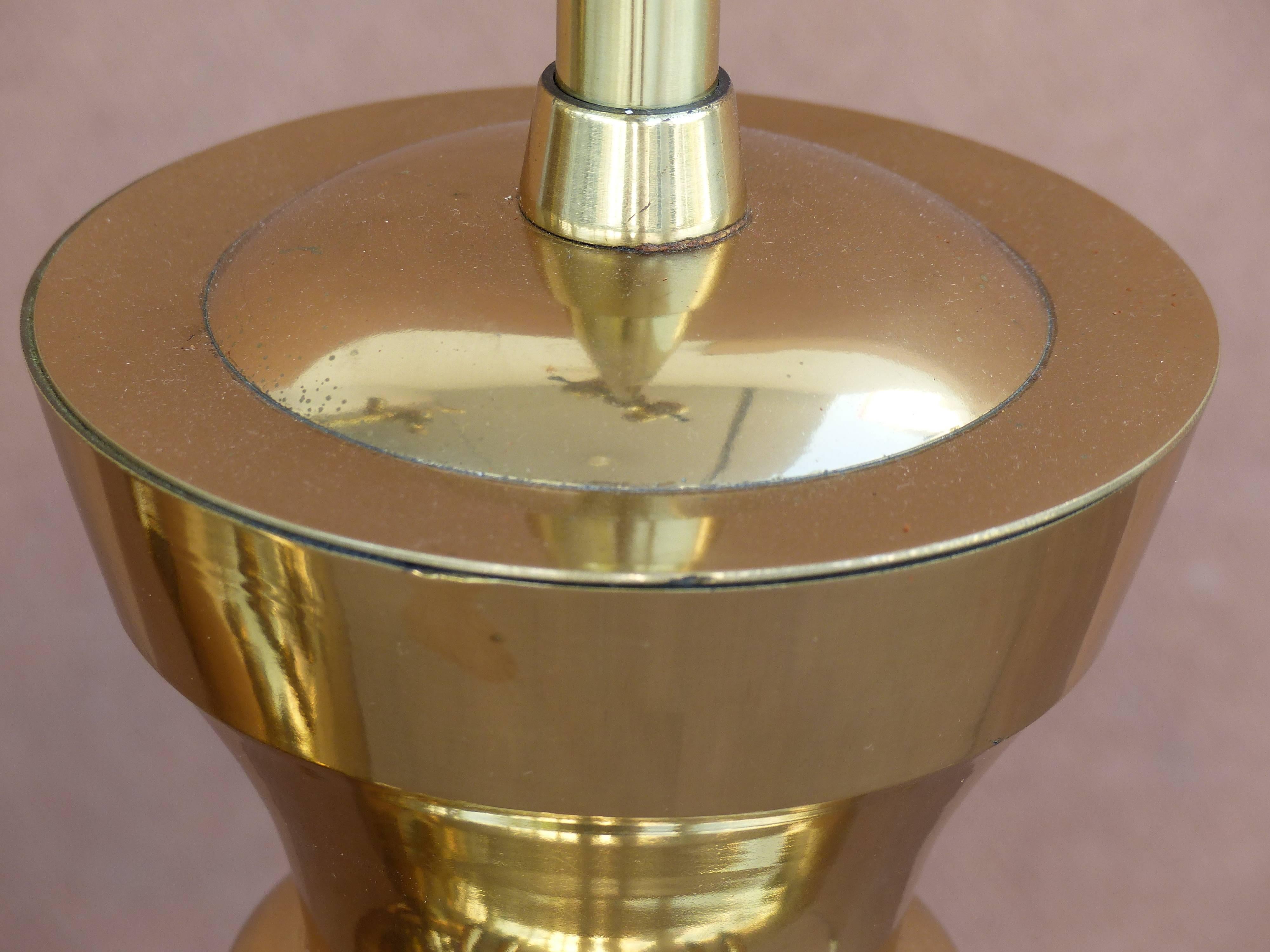 Mid-Century Modern Marbro Brass Vessel Form Table Lamps 2