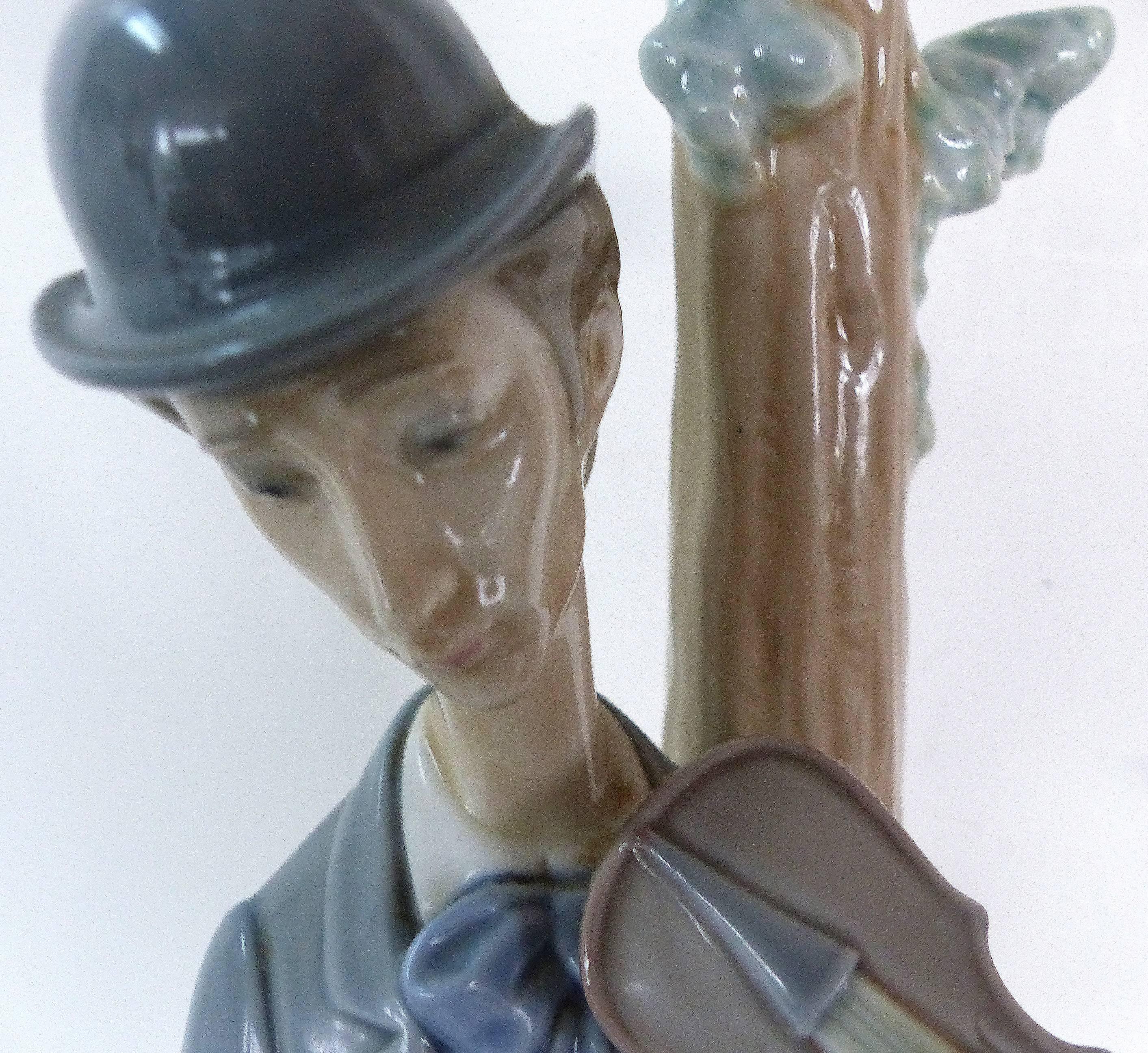 Spanish Pair of 1970s Lladro Figural Musical Lamps