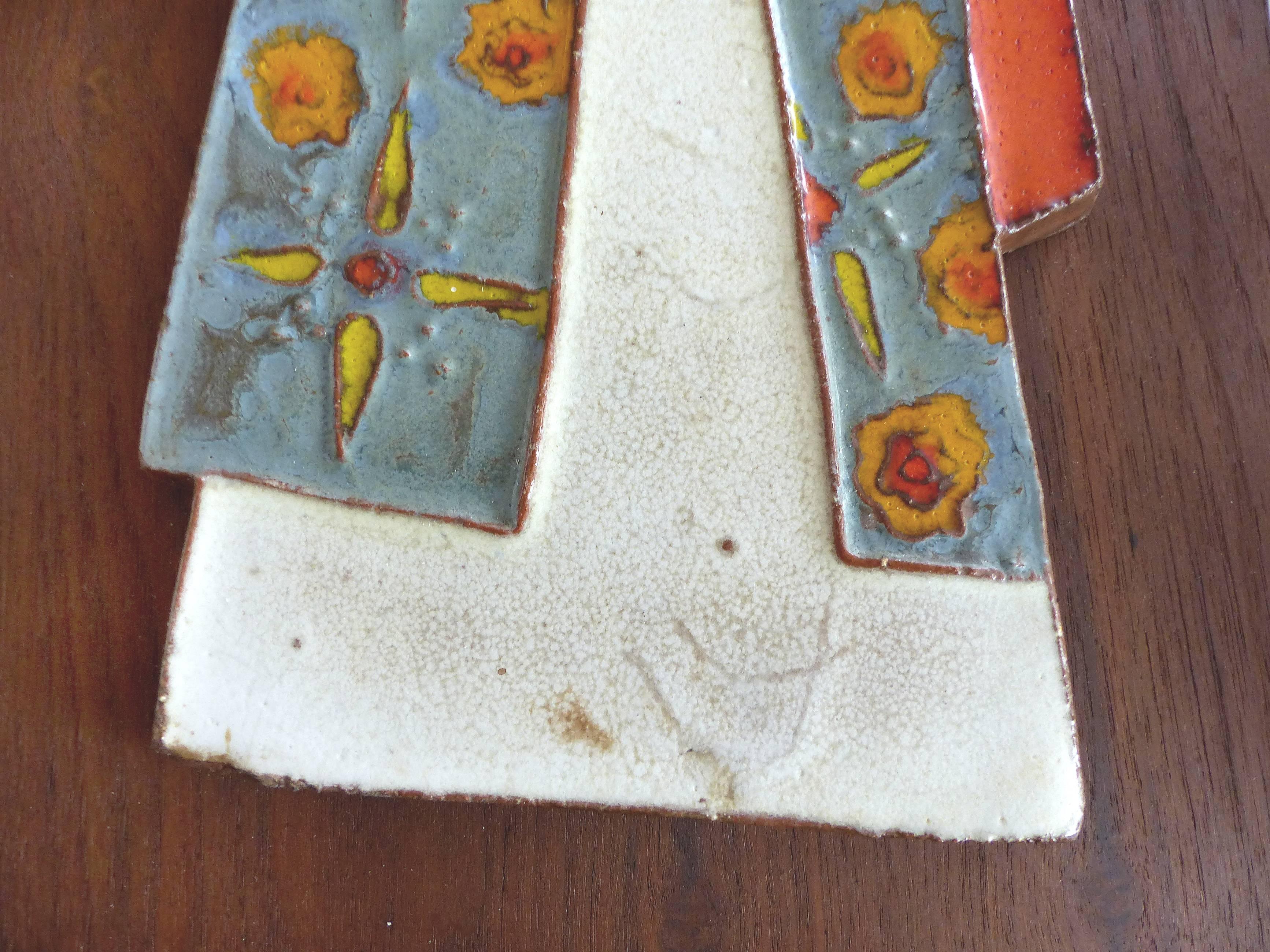 American 1960s Mid-Century Modern Harris Strong Geisha Tile Plaques, Pair