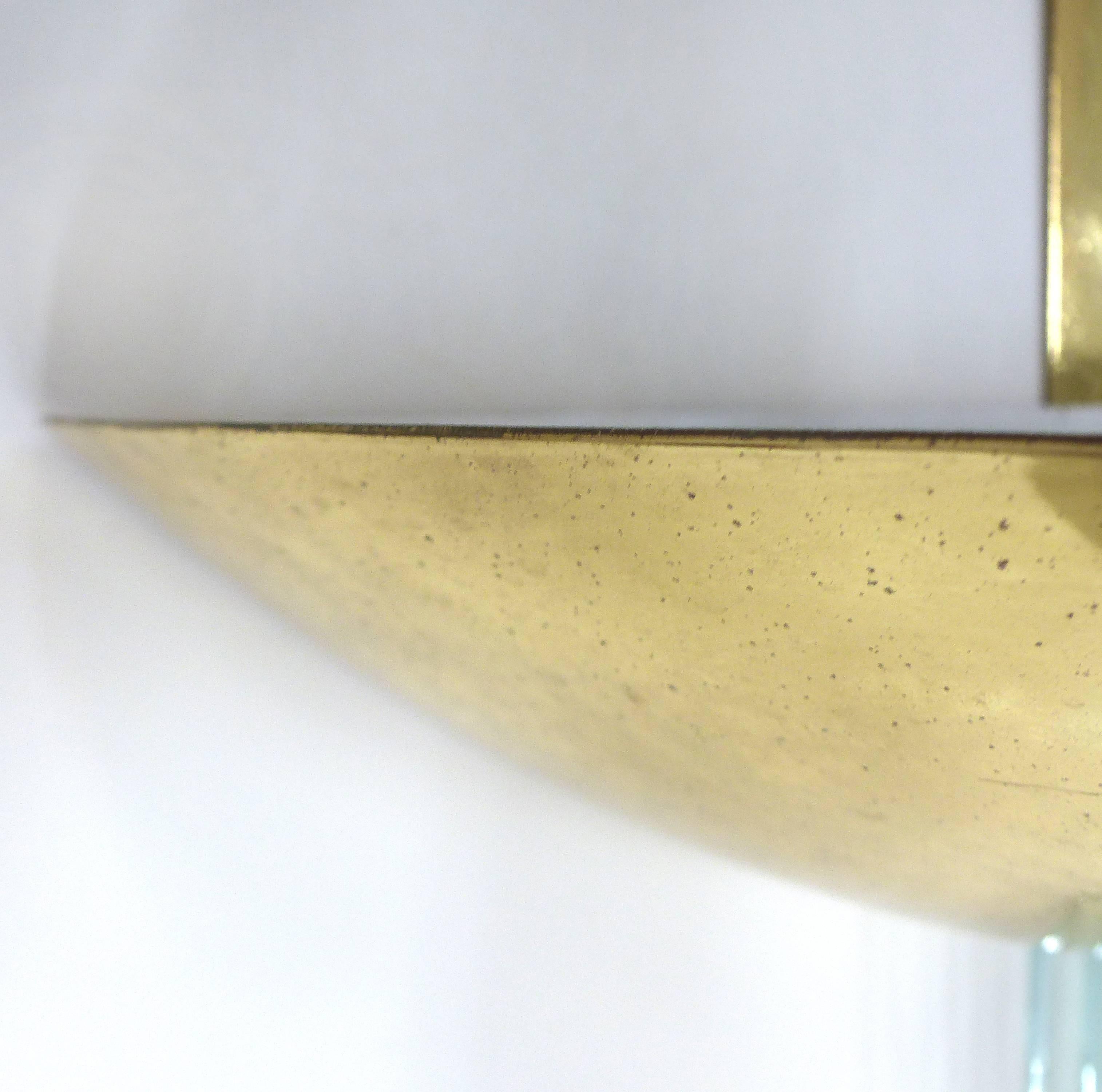 Italian 1980s Brass Sconce in the style of Stilnovo with Glass Vents